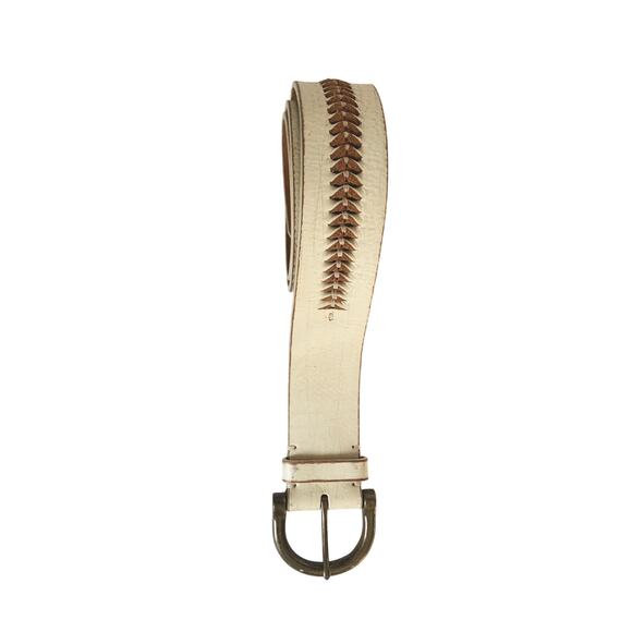 Lauren Ralph Lauren Beautifully Crafted White Leather Belt Size L - CC main image 6